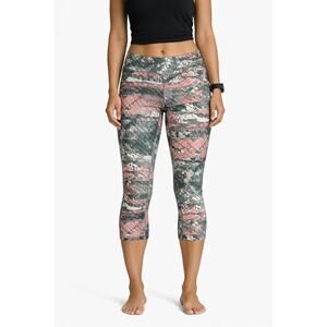 The North Face Motus Capri II Leggings Women M Balsam Multicolor Compression EUC